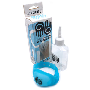 HandiGuru Refillable Sanitizer Wristband Bracelet Kit - Transcendental Blue